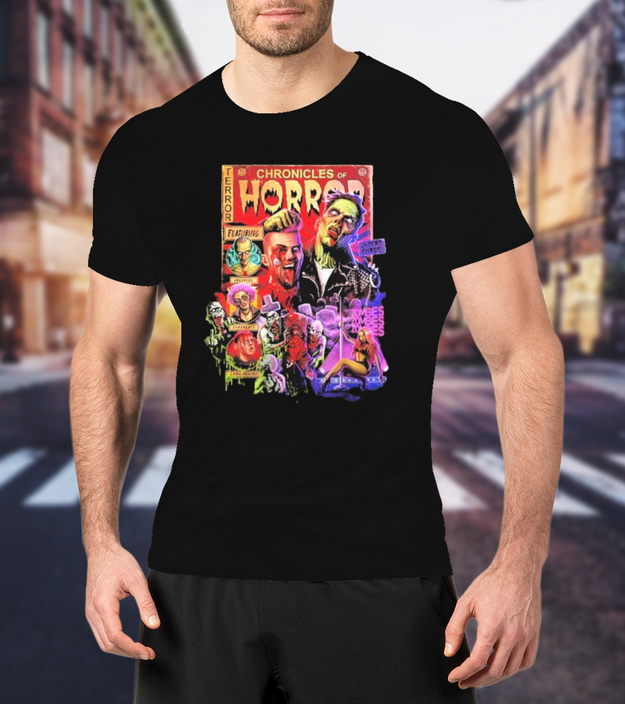 Chronicles Of Horror Terror Featuring Undead Chaos Zombies T-Shirt