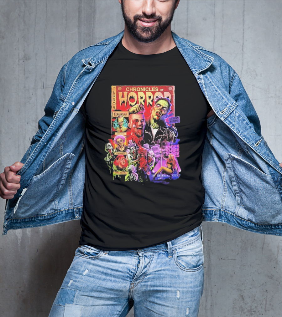 Chronicles Of Horror Terror Featuring Undead Chaos Zombies T-Shirt