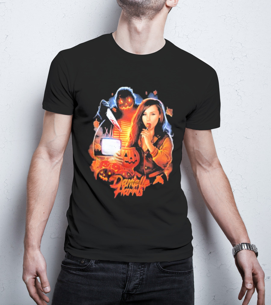 Danielle Harris Trick Or Treat Halloween Lollipop Pumpkin Knife Scary TV T-Shirt