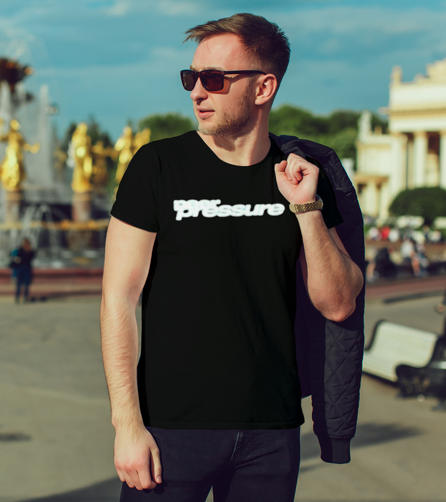 Drake Peer Pressure Bold Blurred Text T-Shirt