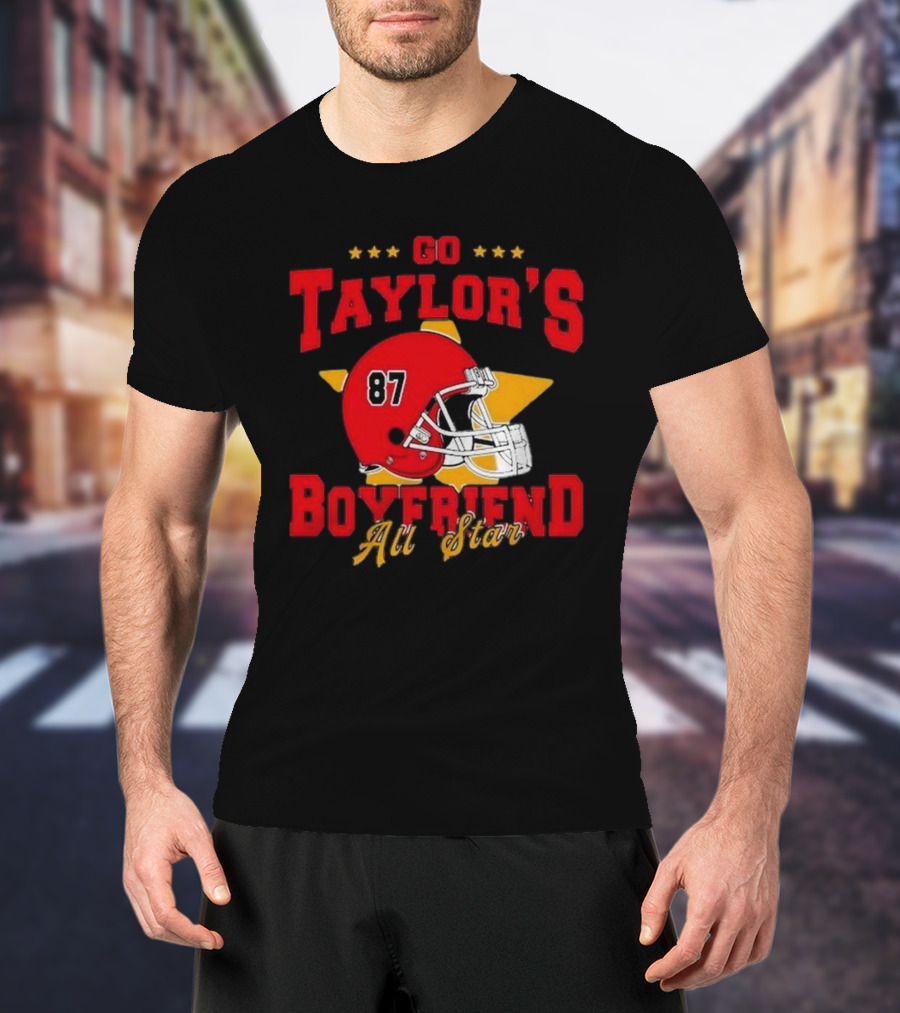 Go Taylor’s Boyfriend All Star Football Helmet 87 T-Shirt