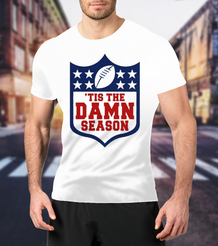 'Tis The Damn Season Football Shield T-Shirt