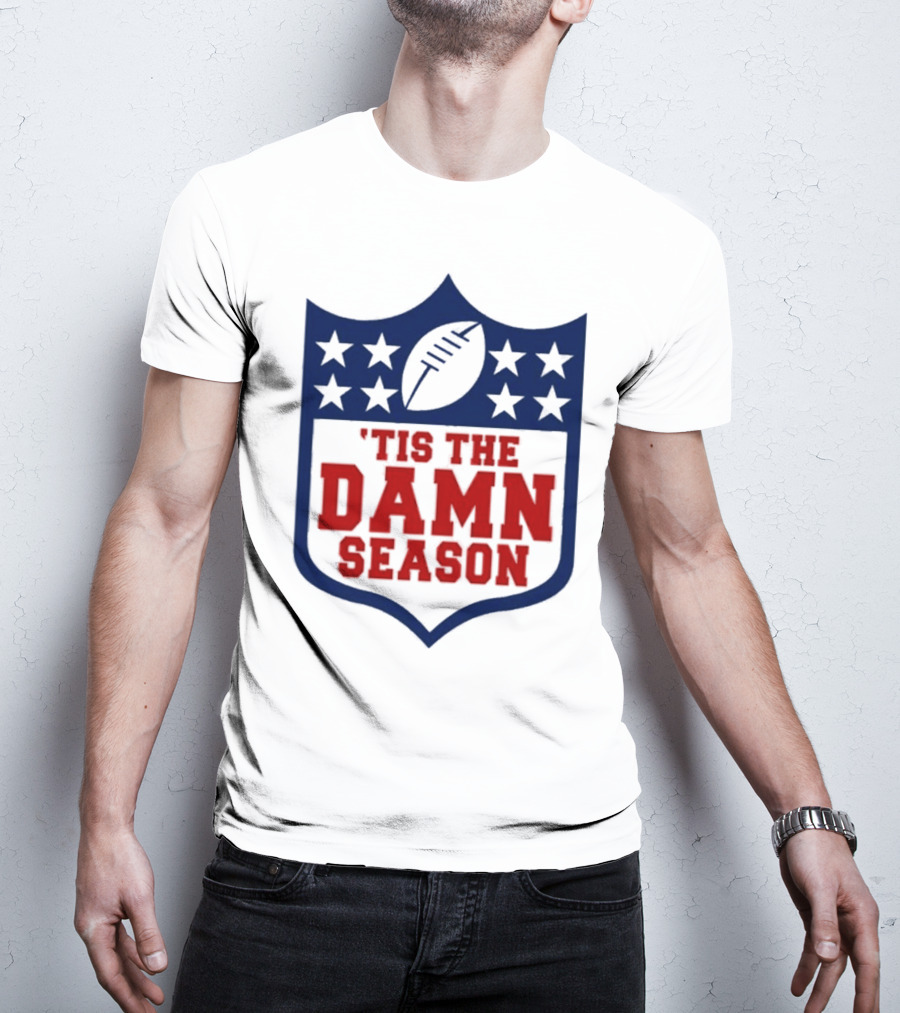 'Tis The Damn Season Football Shield T-Shirt