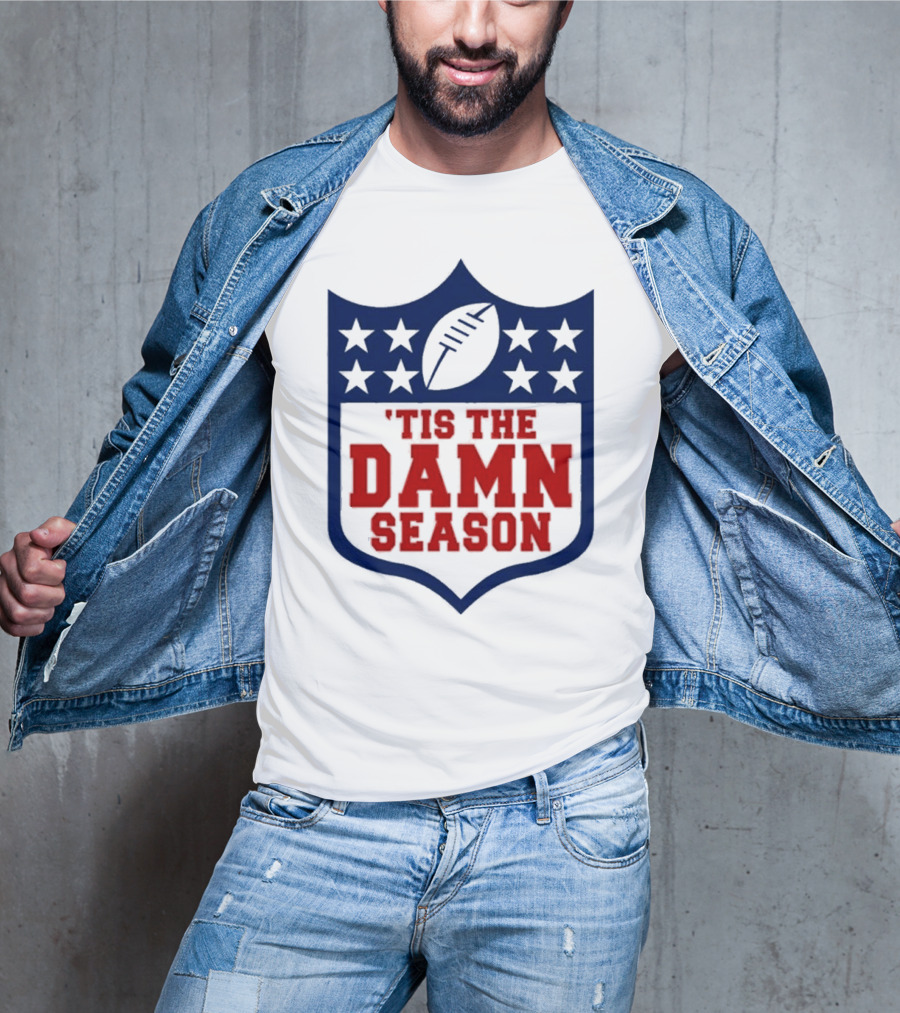 'Tis The Damn Season Football Shield T-Shirt