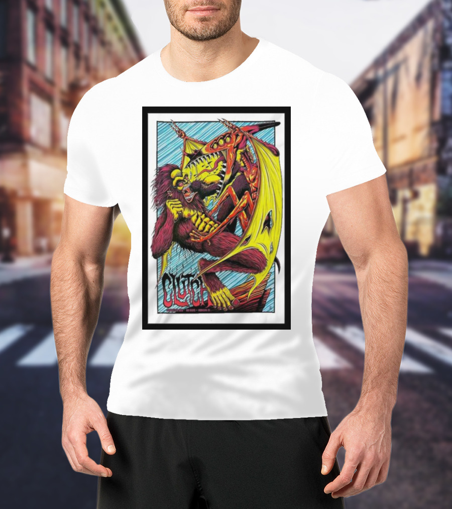 Clutch Gorilla Wrestling Dragon Art October 7th T-Shirt