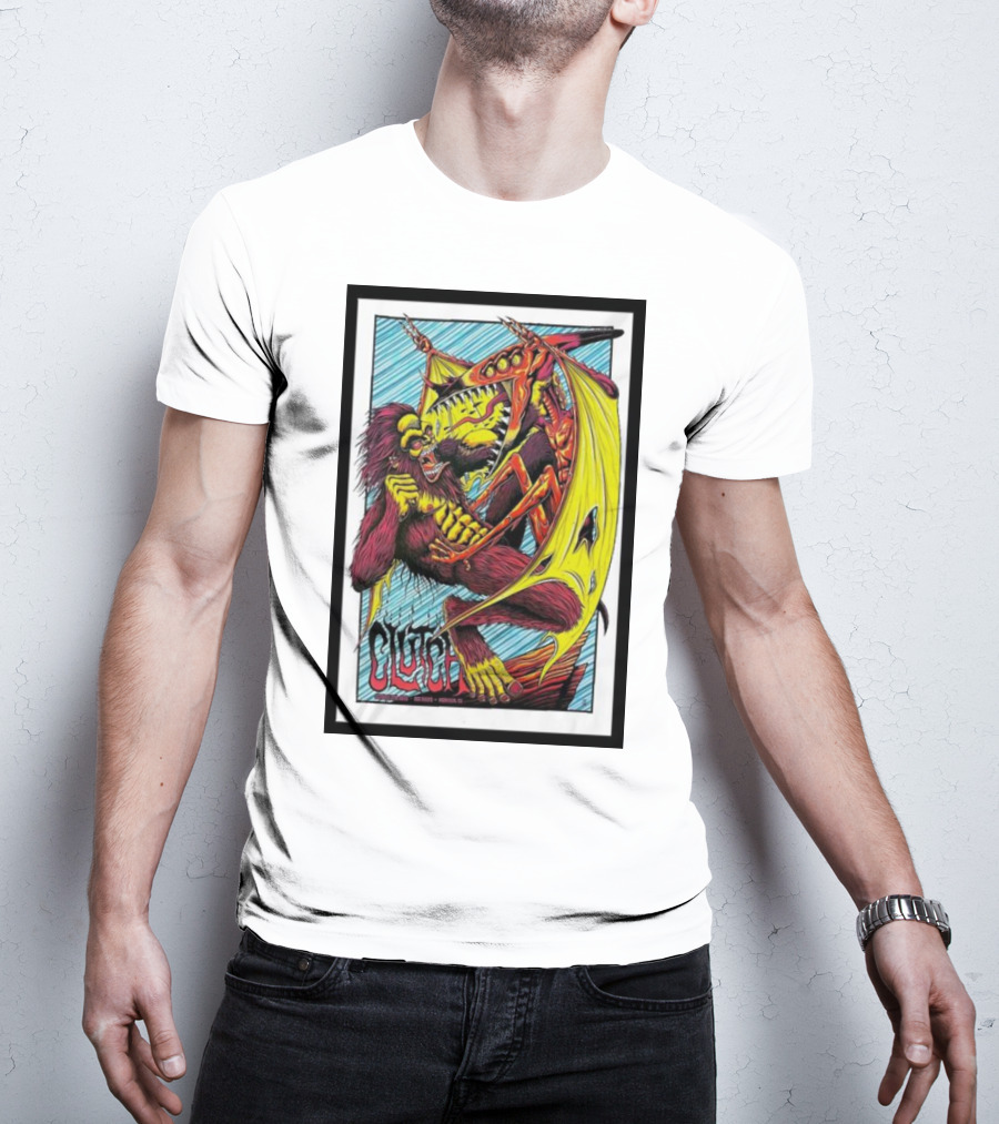 Clutch Gorilla Wrestling Dragon Art October 7th T-Shirt