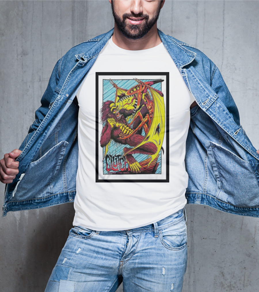 Clutch Gorilla Wrestling Dragon Art October 7th T-Shirt