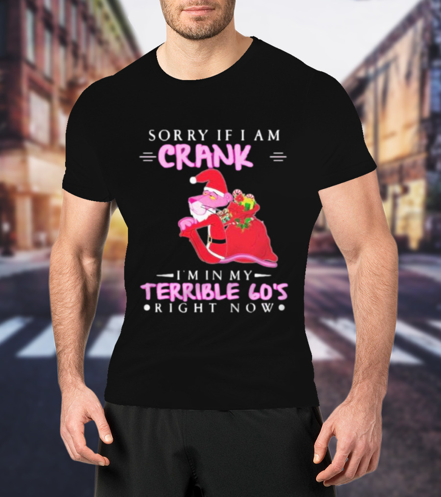 Pink Panther Santa Sorry If I Am Crank I’m In My Terrible 60s Right Now T-Shirt