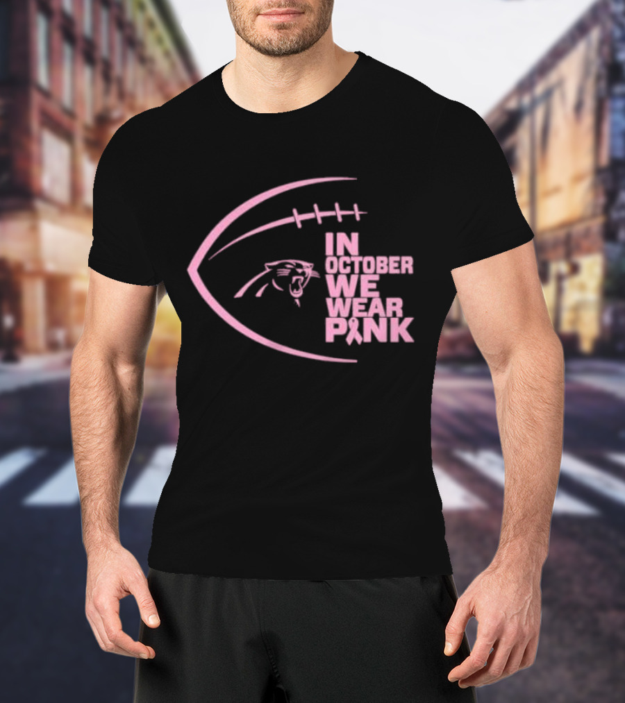 Carolina Panthers NFL In October We Wear Pink Breast Cancer Awareness T-Shirt