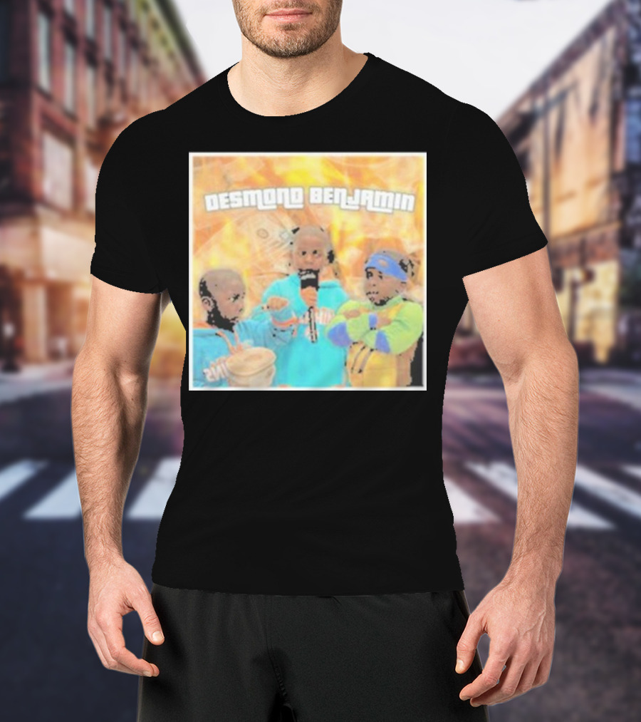 Desmond Benjamin Trio With Microphone And Cash Background T-Shirt