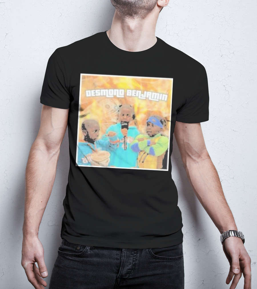 Desmond Benjamin Trio With Microphone And Cash Background T-Shirt
