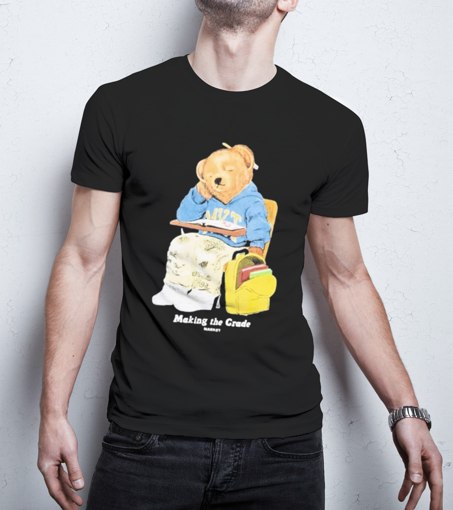 NYT Bear In School Desk With Yellow Backpack T-Shirt