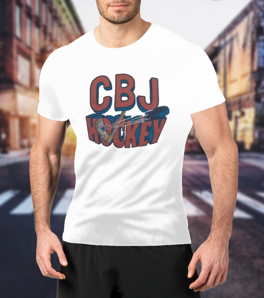 CBJ Hockey Stick And Puck T-Shirt