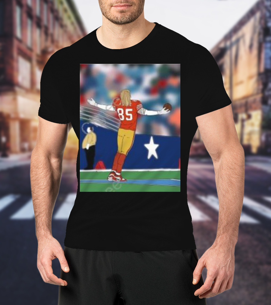 Day 31 Kittle Celebrates Touchdown Against Dallas Star Background T-Shirt
