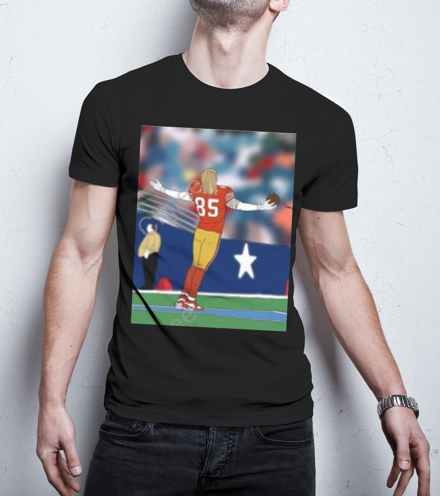 Day 31 Kittle Celebrates Touchdown Against Dallas Star Background T-Shirt