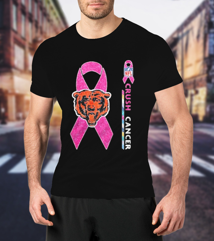 Chicago Bears NFL Crush Cancer Pink T-Shirt