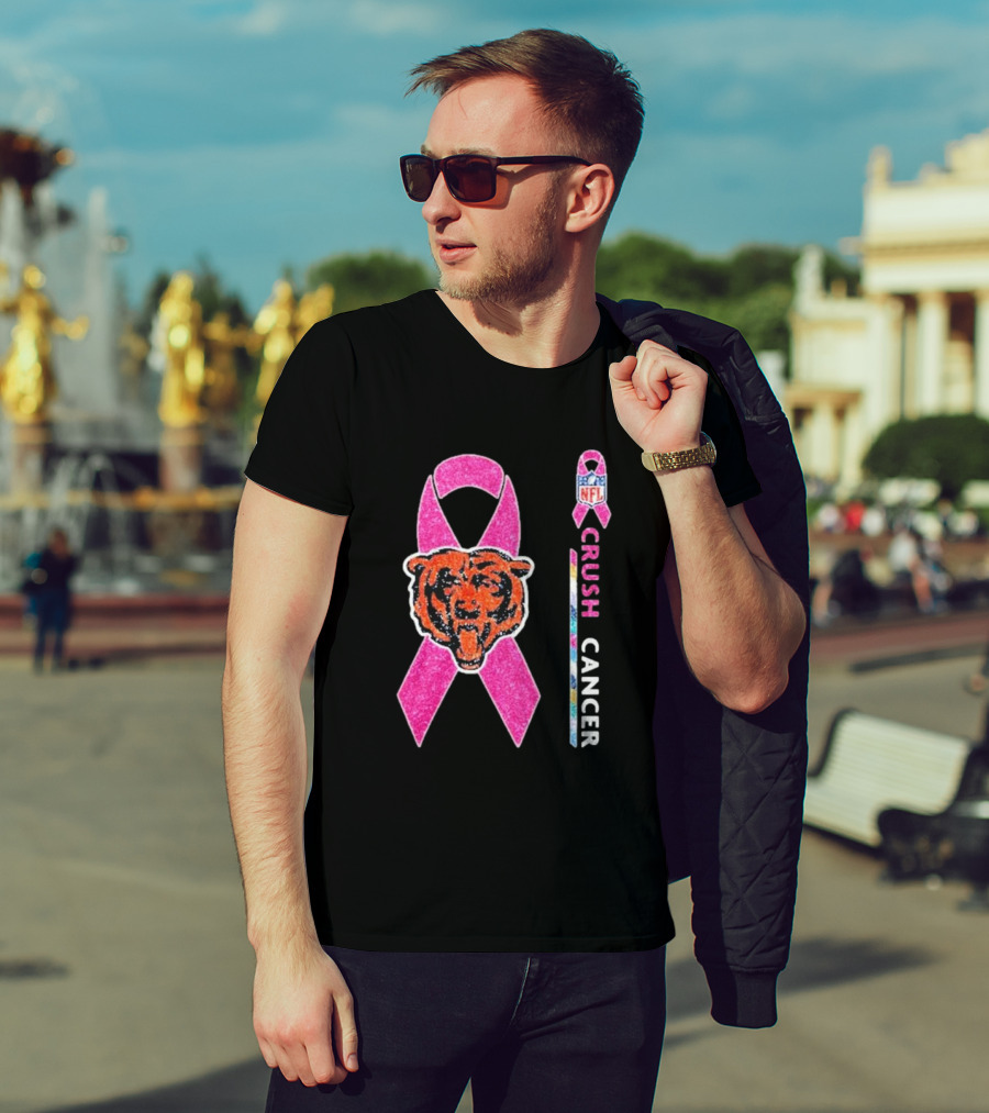 Chicago Bears NFL Crush Cancer Pink T-Shirt