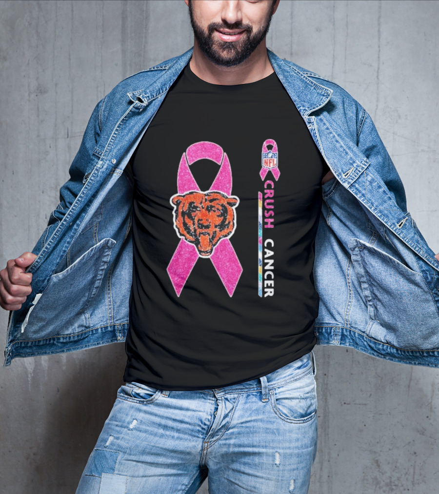 Chicago Bears NFL Crush Cancer Pink T-Shirt