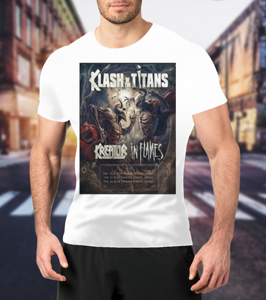 Klash Of The Titans Kreator In Flames Japan Tour January February 2024 Zep Namba Ex Theater Events T-Shirt