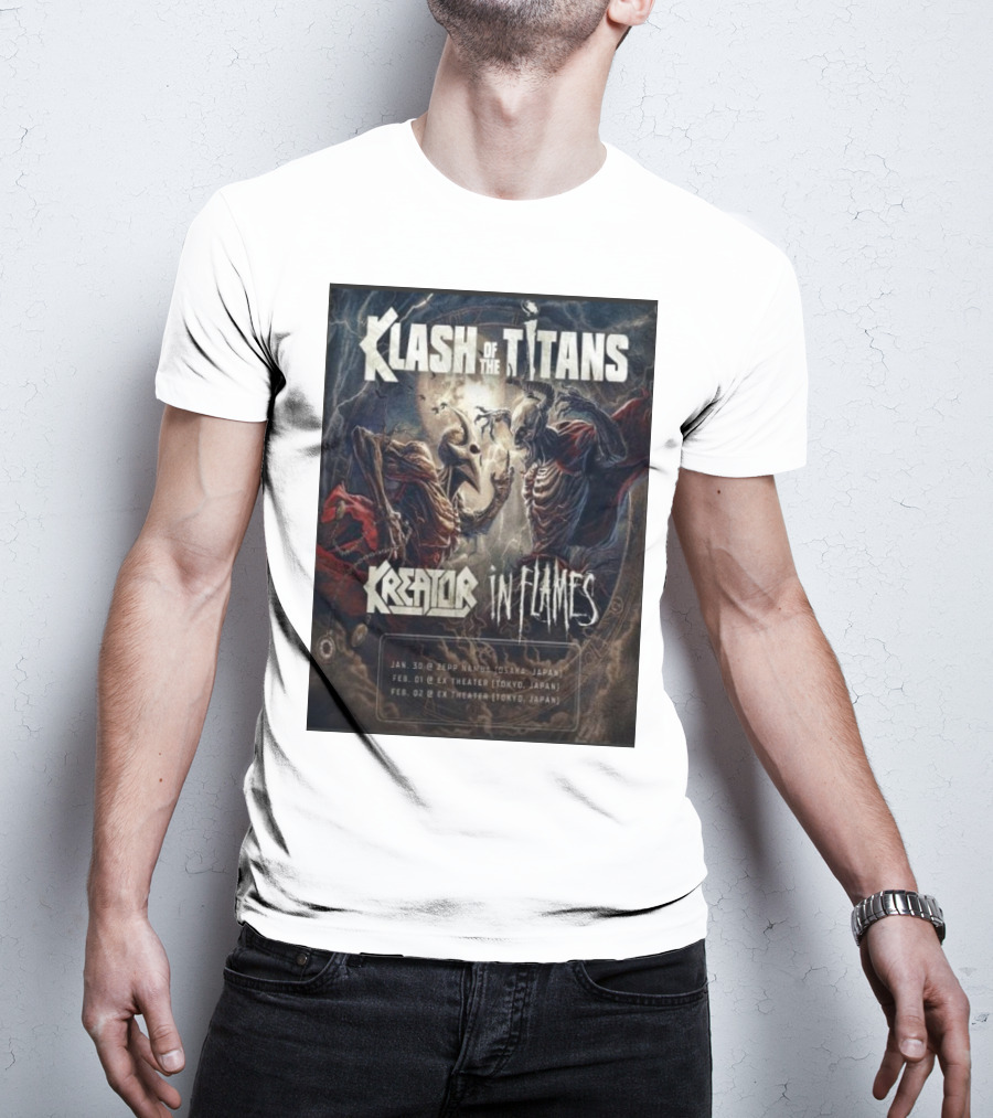 Klash Of The Titans Kreator In Flames Japan Tour January February 2024 Zep Namba Ex Theater Events T-Shirt