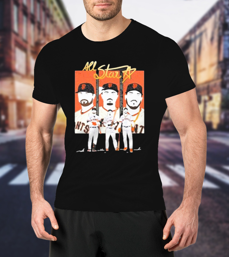 Giants All Star Players With Iconic Caps And Jerseys T-Shirt