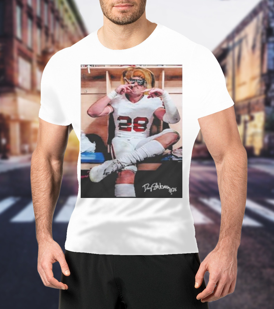 Oklahoma LB Danny Stutsman Number 28 Locker Room Signed T-Shirt