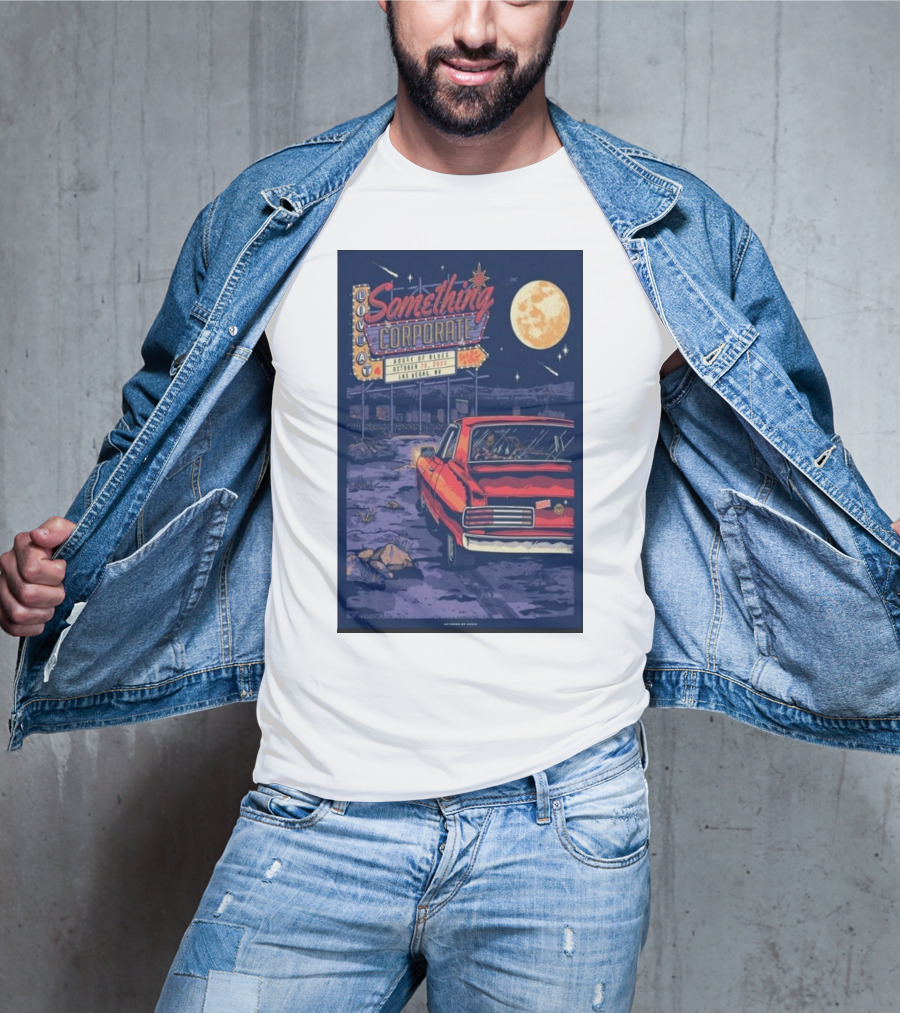 Something Corporate House Of Blues October 28 2002 Las Vegas Moonlit Desert Drive T-Shirt