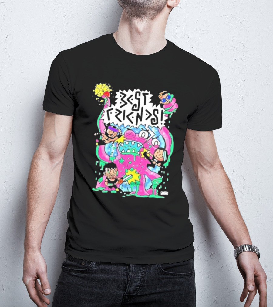 Best Friends Kris Statlander Orange Cassidy Intergalactic Planetary Cartoon Characters T-Shirt