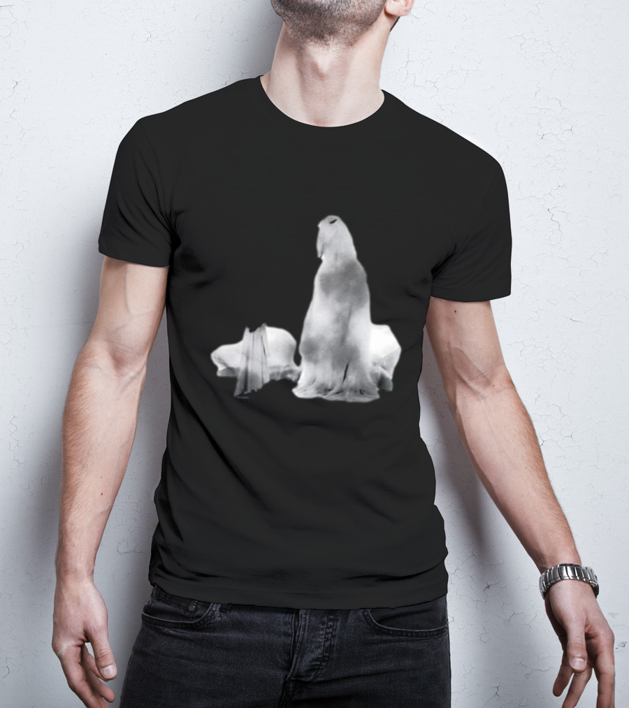 Luh Calm Eerie Spectral Figures On Dark Mysterious Background T-Shirt