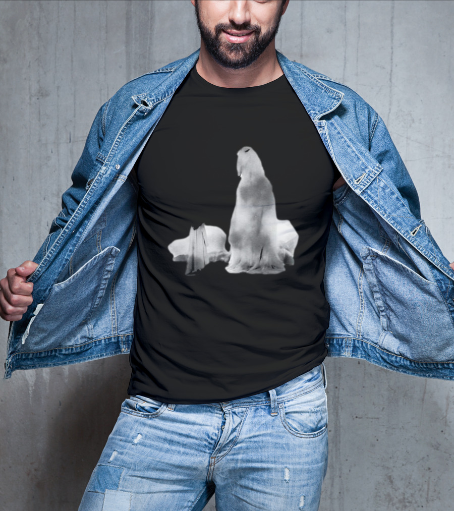 Luh Calm Eerie Spectral Figures On Dark Mysterious Background T-Shirt