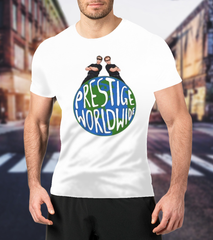 Step Brothers Prestige Worldwide Logo With Characters T-Shirt