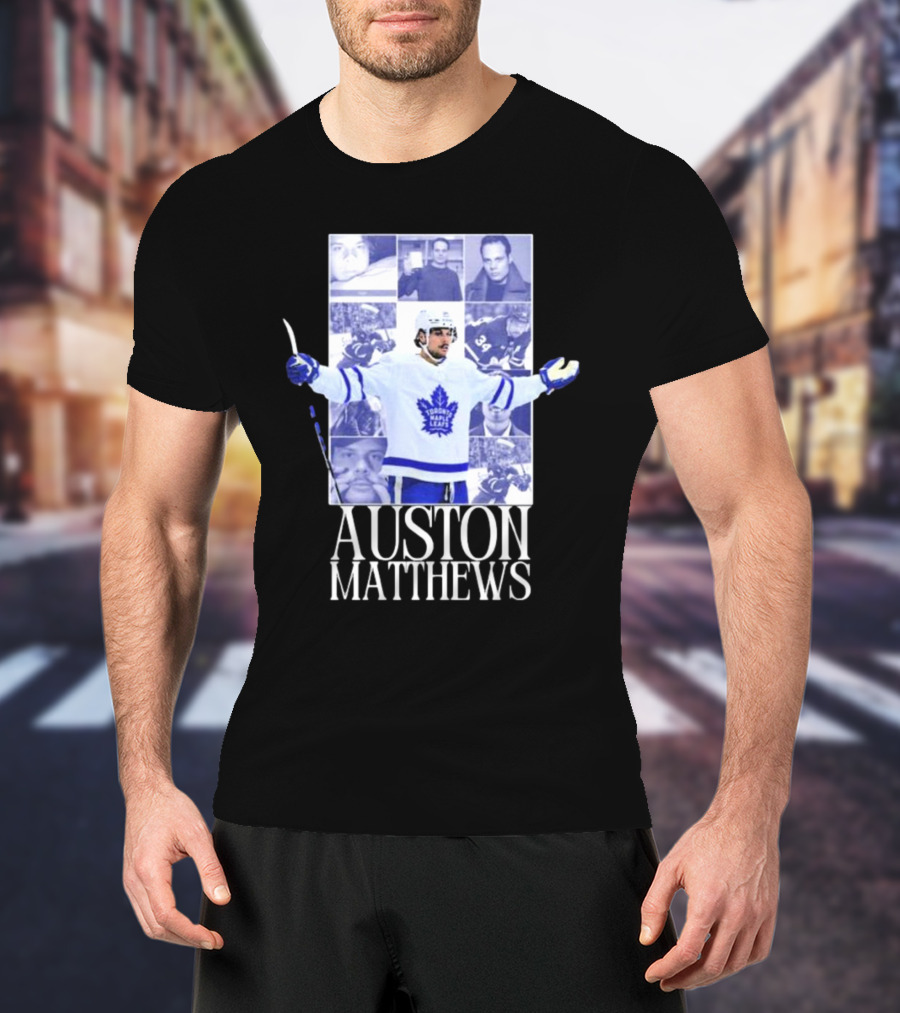 Toronto Maple Leafs Auston Matthews Eras Tour Hockey Collage T-Shirt