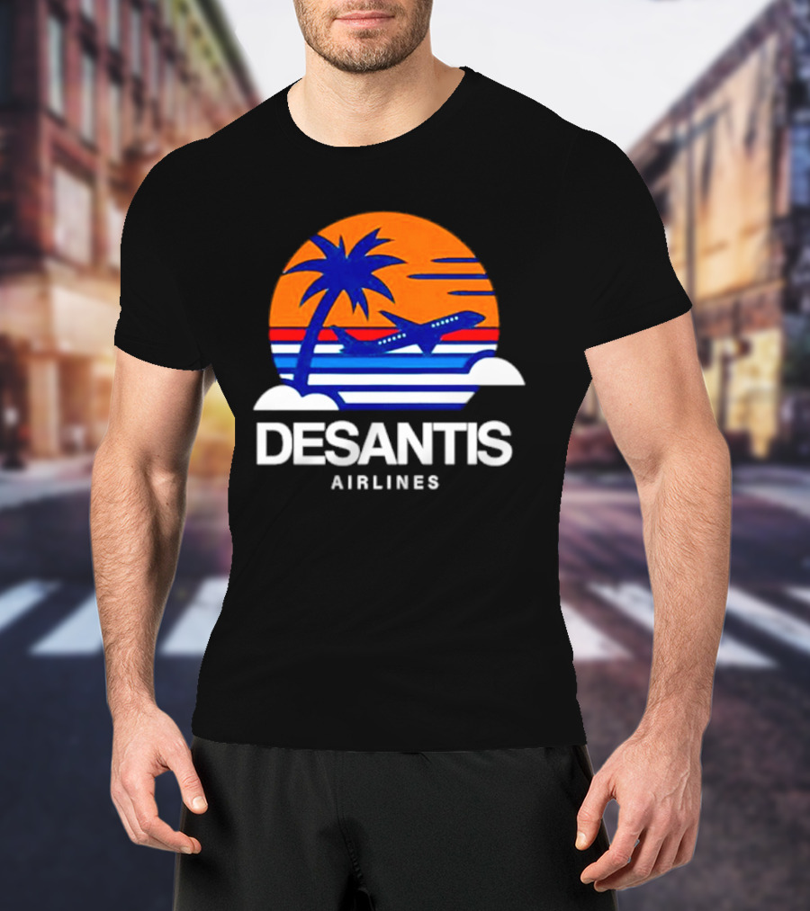 Prison Mitch DeSantis Airlines Palm Sunset Airplane T-Shirt
