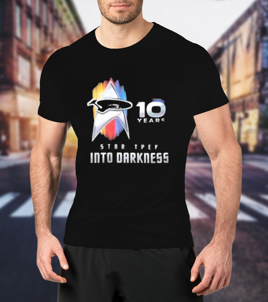 Star Trek Into Darkness 10 Years Anniversary Logo With Iconic Starfleet Insignia T-Shirt