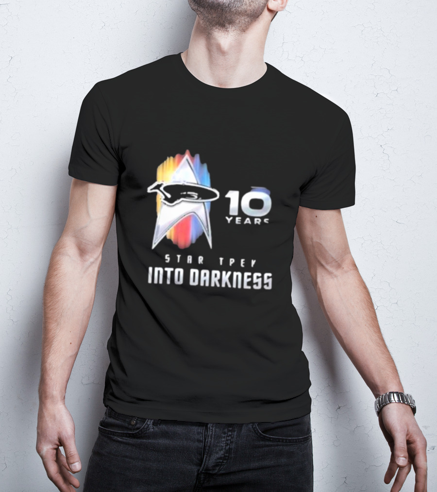 Star Trek Into Darkness 10 Years Anniversary Logo With Iconic Starfleet Insignia T-Shirt