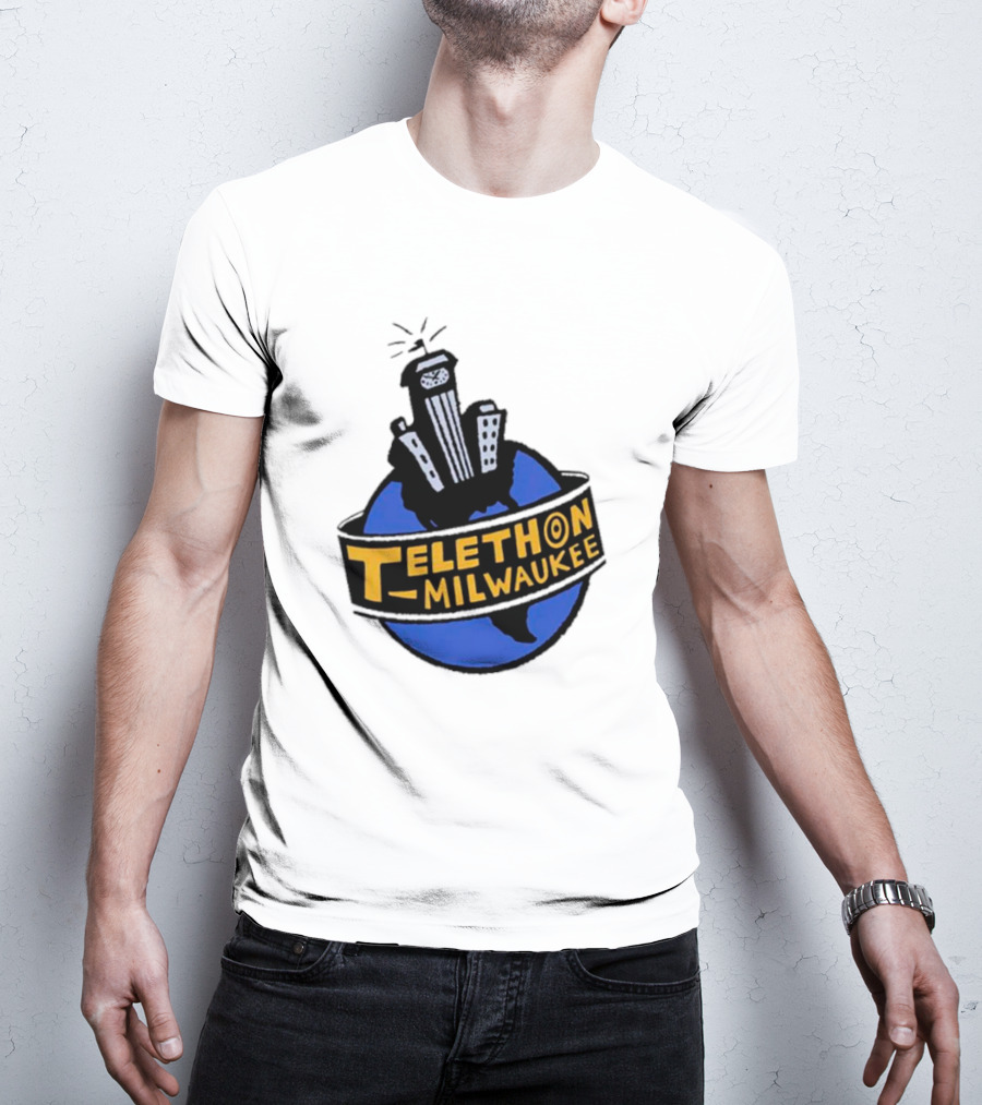 Telethon Milwaukee City Skyline Over Earth T-Shirt