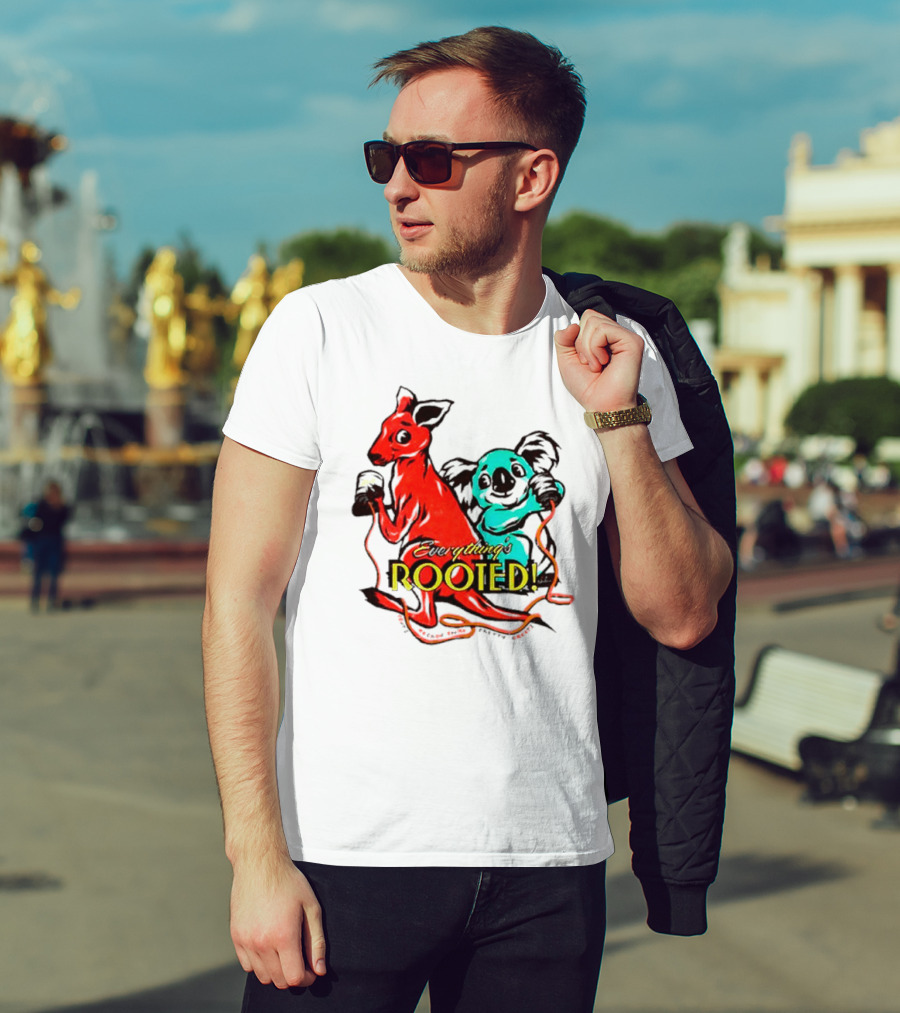 Kangaroo And Koala Everything’s Rooted T-Shirt