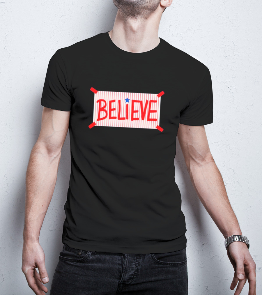 Believe Philadelphia Red Stripes Blue Star T-Shirt