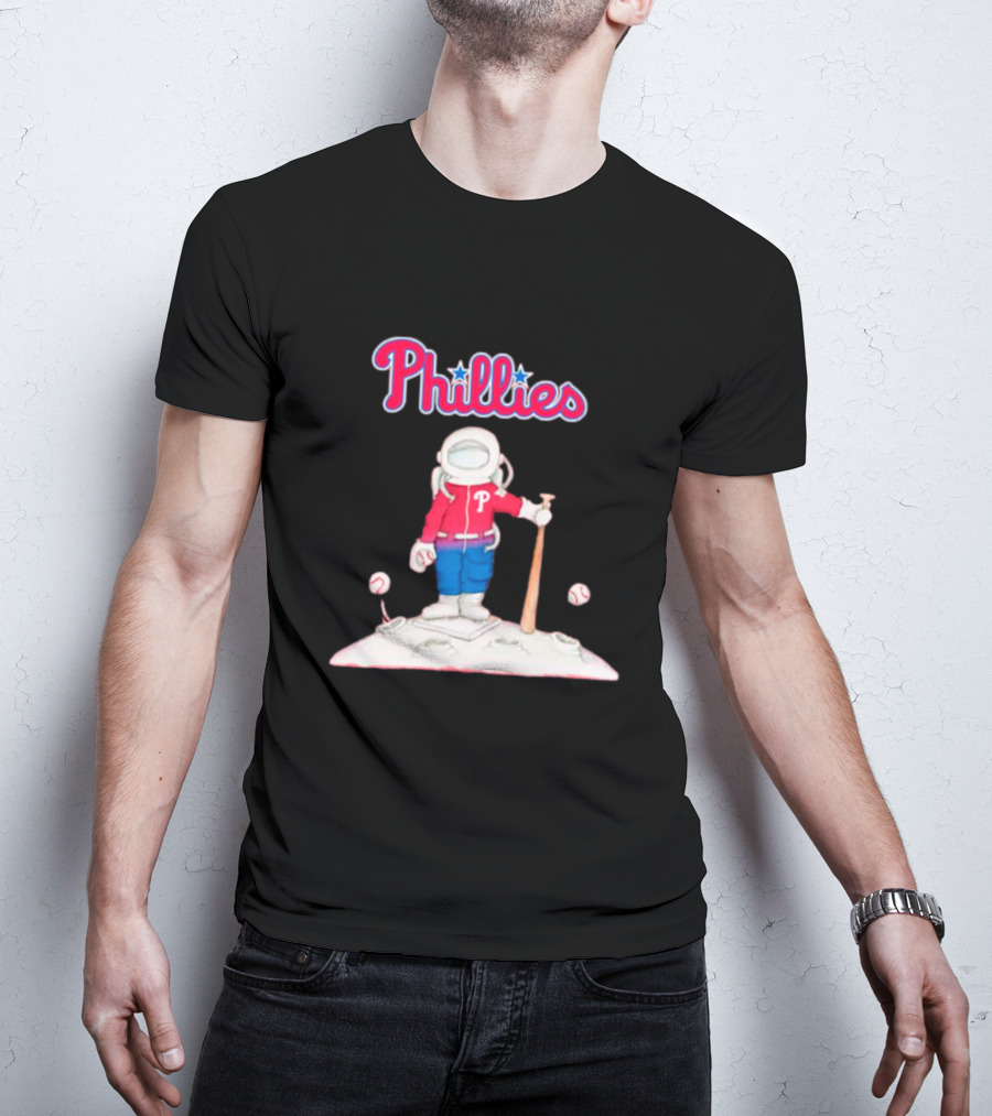 Phillies Astronaut Baseball Moon Adventure T-Shirt