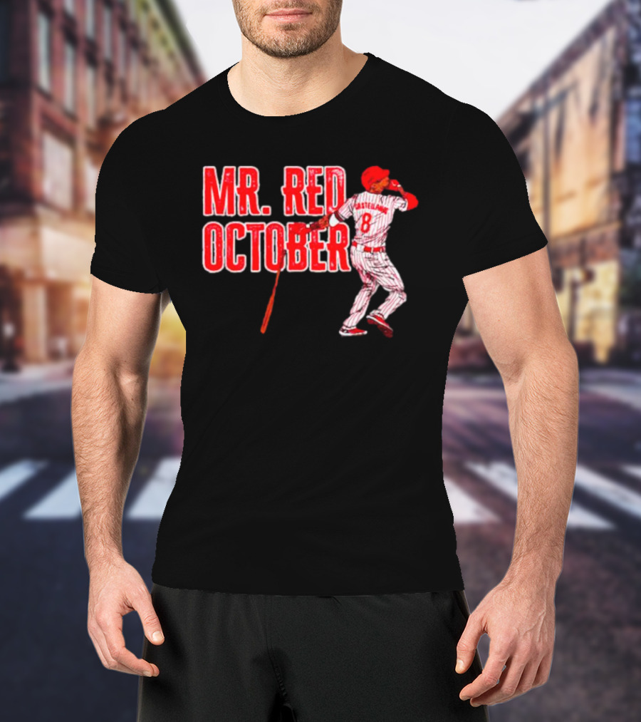 Philadelphia Phillies Mr. Red October Baseball Player Number 8 T-Shirt