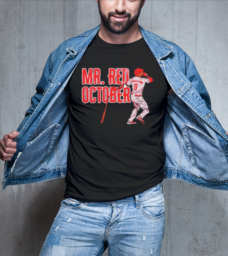 Philadelphia Phillies Mr. Red October Baseball Player Number 8 T-Shirt