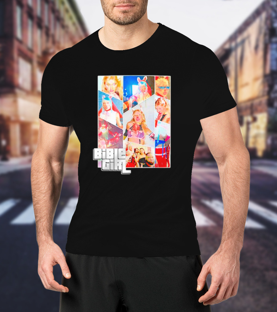 BibleGirl Collage Vibrant Colors Liberty City T-Shirt
