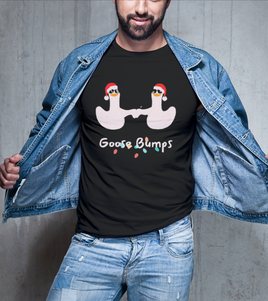 Christmas Goose Bumps Silly Goose Santa Hats T-Shirt