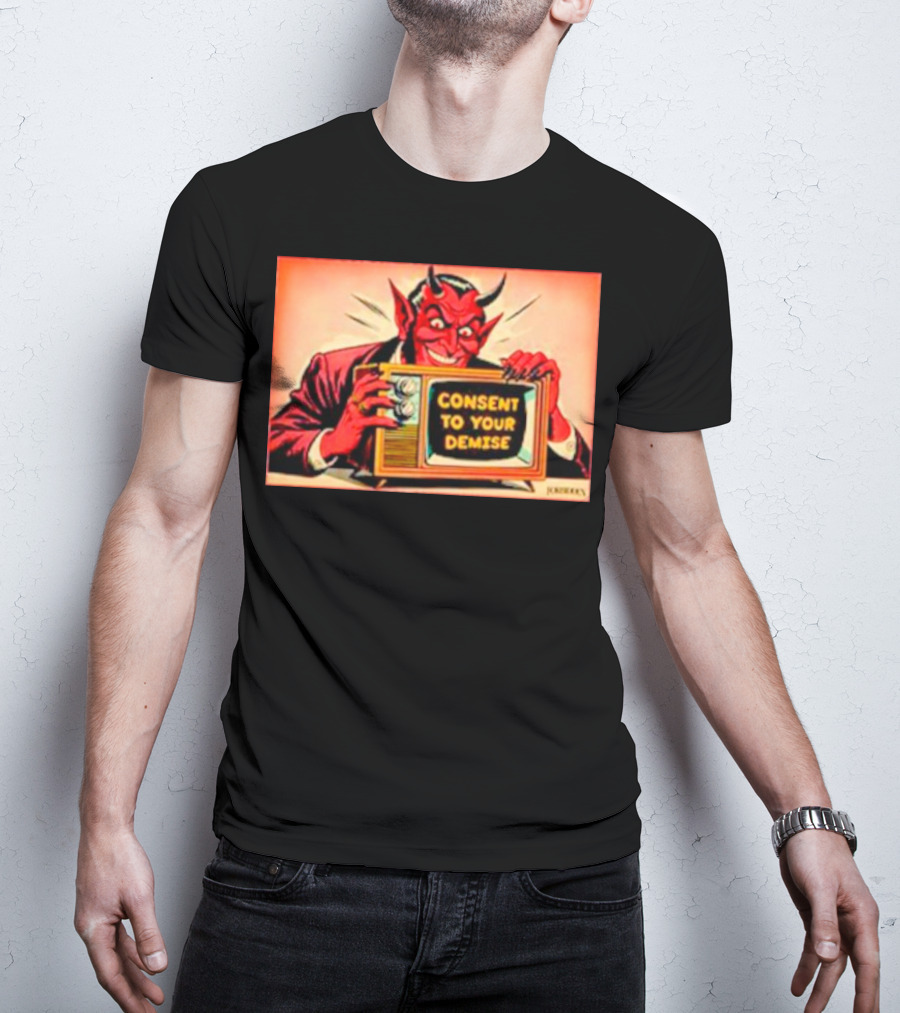 Devil Consent To Your Demise Retro TV Illustration By John Henry T-Shirt