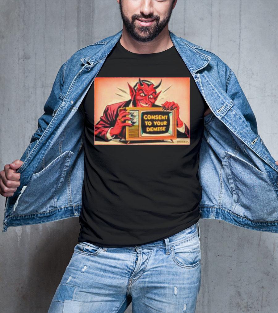 Devil Consent To Your Demise Retro TV Illustration By John Henry T-Shirt