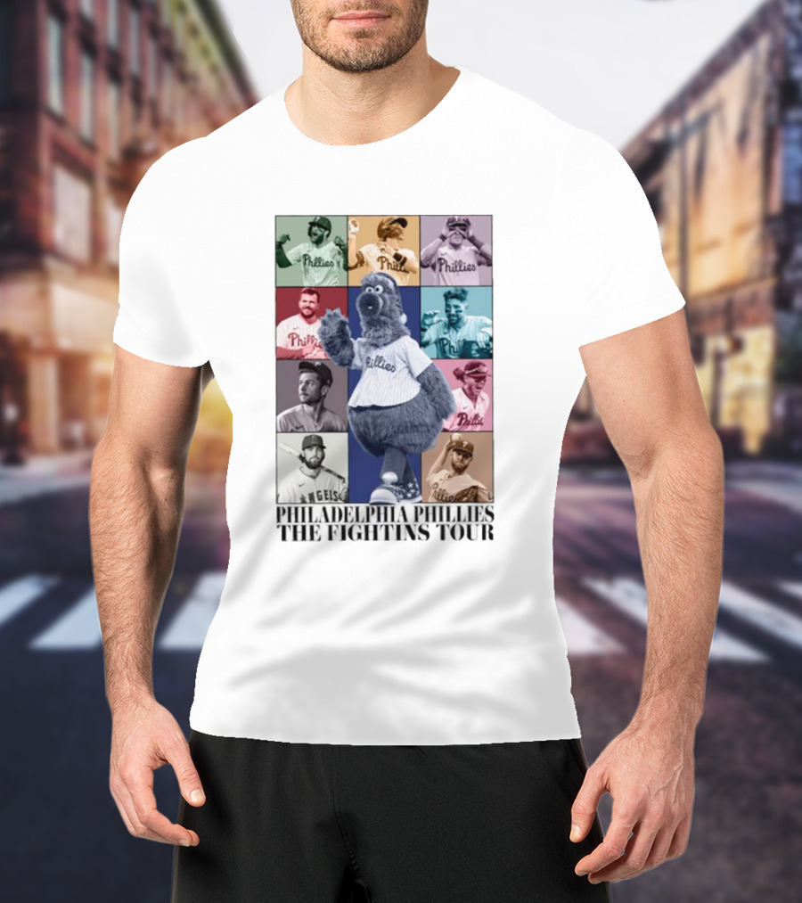 Philadelphia Phillies The Fightins Tour Mascot And Baseball Players Highlights T-Shirt