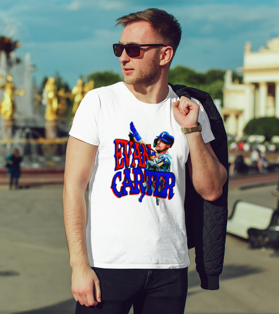 Evan Carter Texas Rangers Baseball Player Image T-Shirt