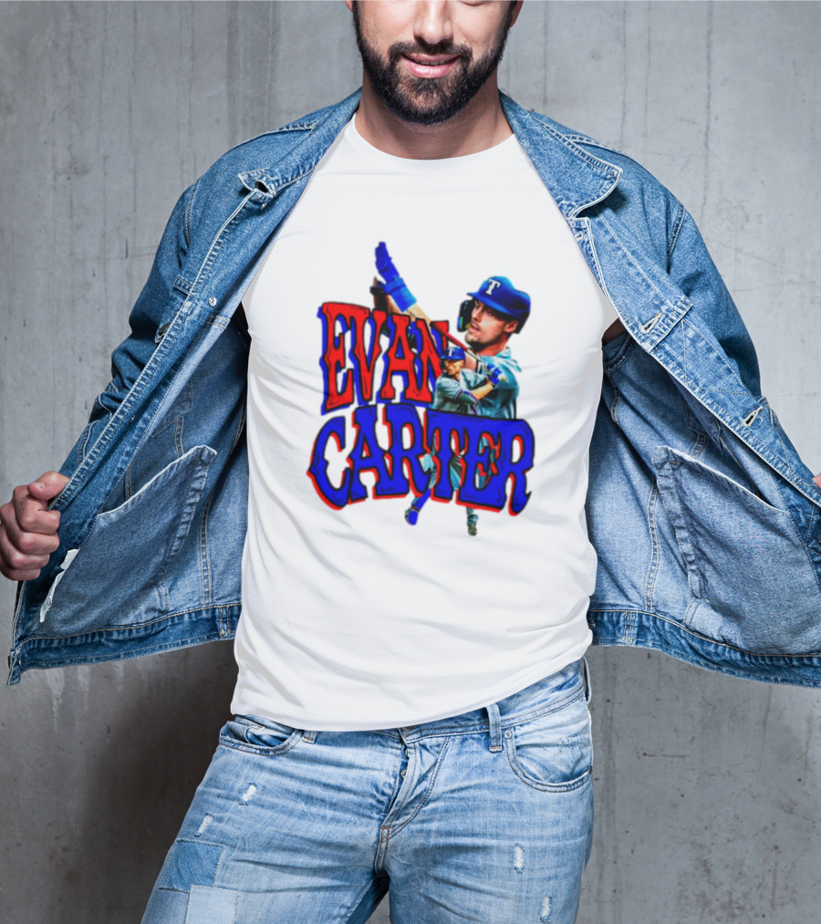 Evan Carter Texas Rangers Baseball Player Image T-Shirt