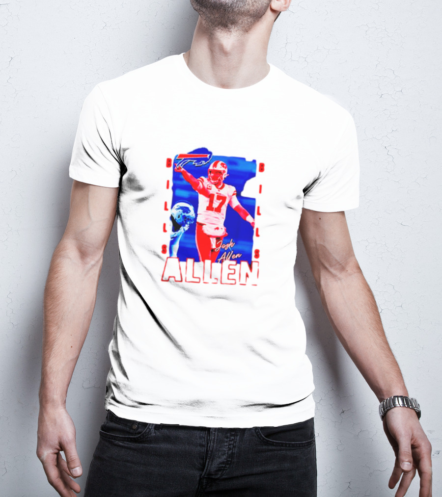 Josh Allen Buffalo Bills NFL Quarterback Iconic Play Action Image T-Shirt