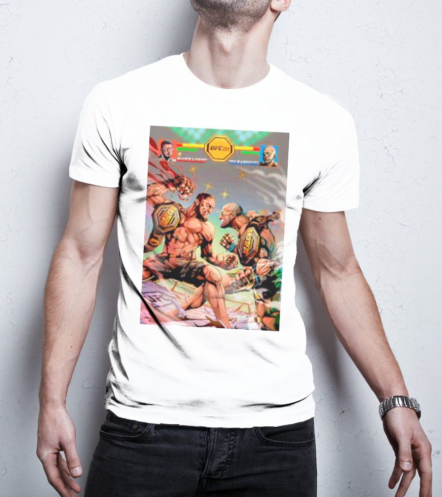 Makhachev Vs Volkanovski UFC 294 Showdown Champion Belts Combat T-Shirt